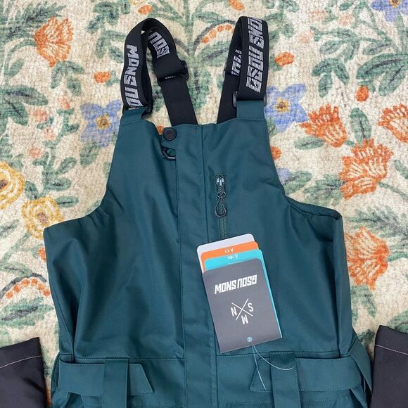 GSOU Snow Multipocket Ski Winter Waterfrood Bib NWT Pink Green XS Aspen - Picture 4 of 11